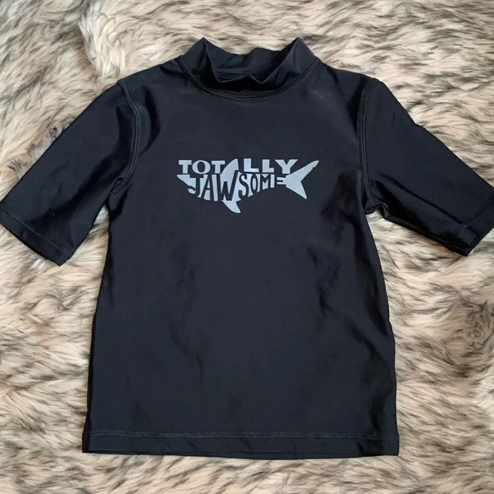 Cherokee Boys Swim Shirt Rash Guard Swimwear XS(4/5) black